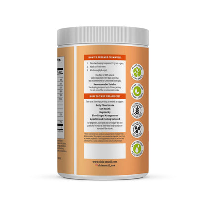 BENEXIA Chiamucil Prebiotic Fiber Supplement Powder – Chia Fiber & Chicory Root (Inulin) for Digestive Health & Appetite Control – Gluten & Sugar Free BENEXIA