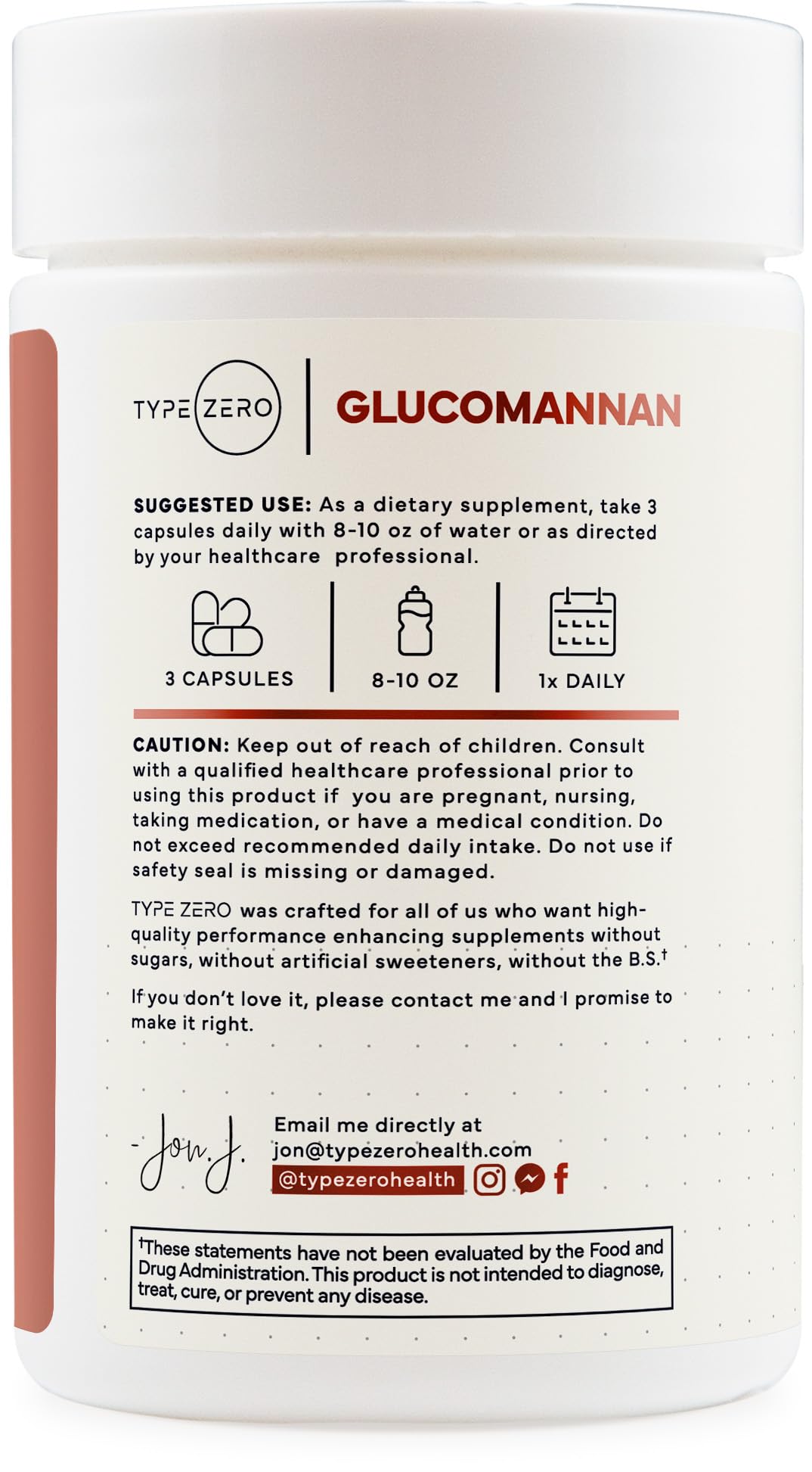 Type Zero Clean Glucomannan Konjac Root Extract (90 Capsules)(1,800 MG Per Serving) - 30 Servings, Non-GMO, Gluten Free Type Zero buy australia supplements