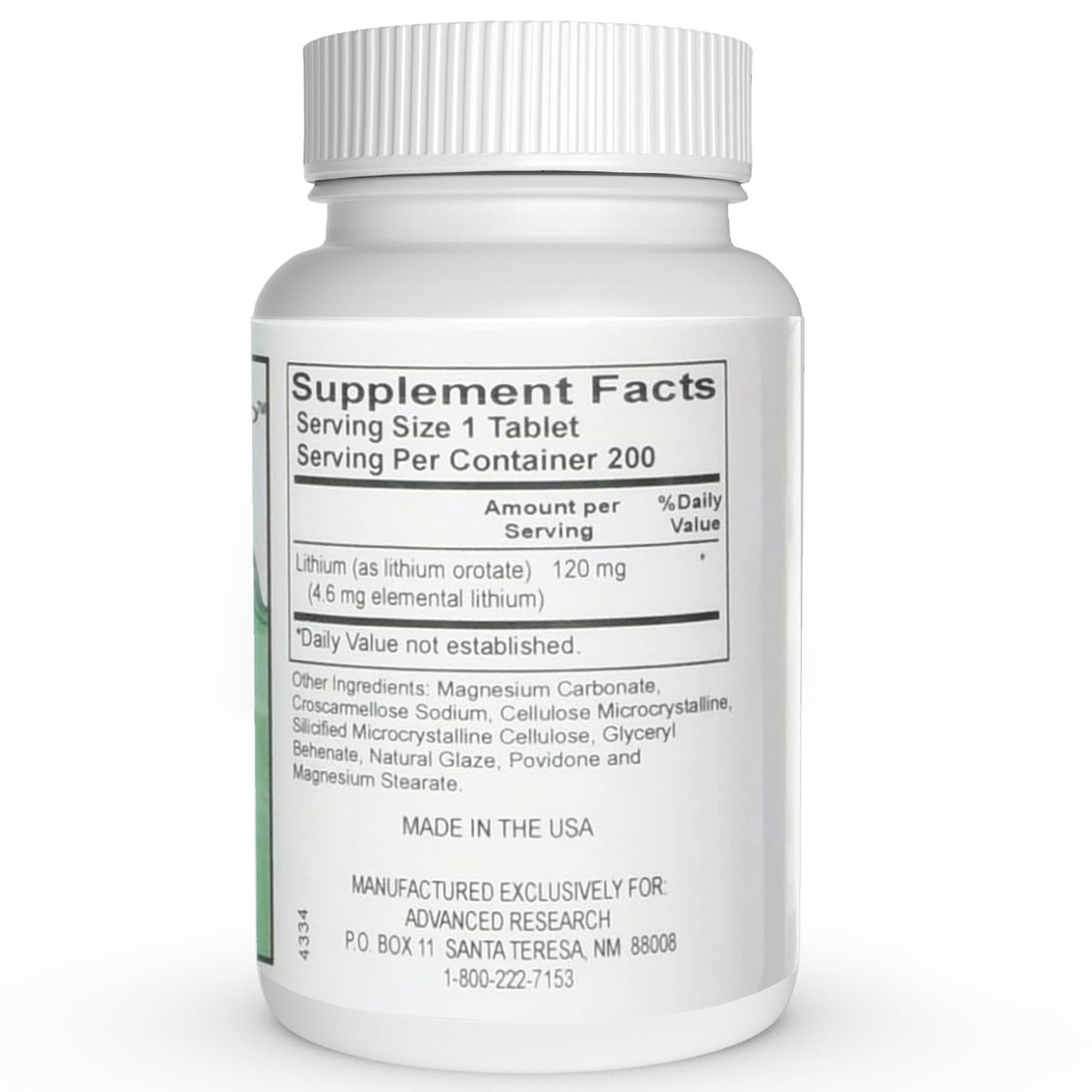 NCI Advanced Research Dr. Hans Nieper Lithium Orotate 5mg, 200 Count, Lab Tested, Non-GMO, Gluten Free, Vegan Friendly NCI Advanced Research