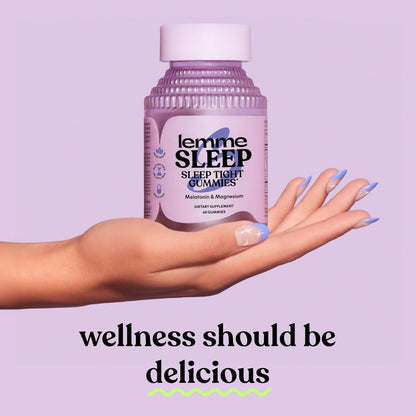 Lemme Sleep Gummies with 5mg Melatonin, Elderberry, Magnesium, L-Theanine, Chamomile and Lavender, Drug-Free Nighttime Sleep Aid, Gluten Free, Gelatin Free, Non GMO, Berry Flavored (60 Count)