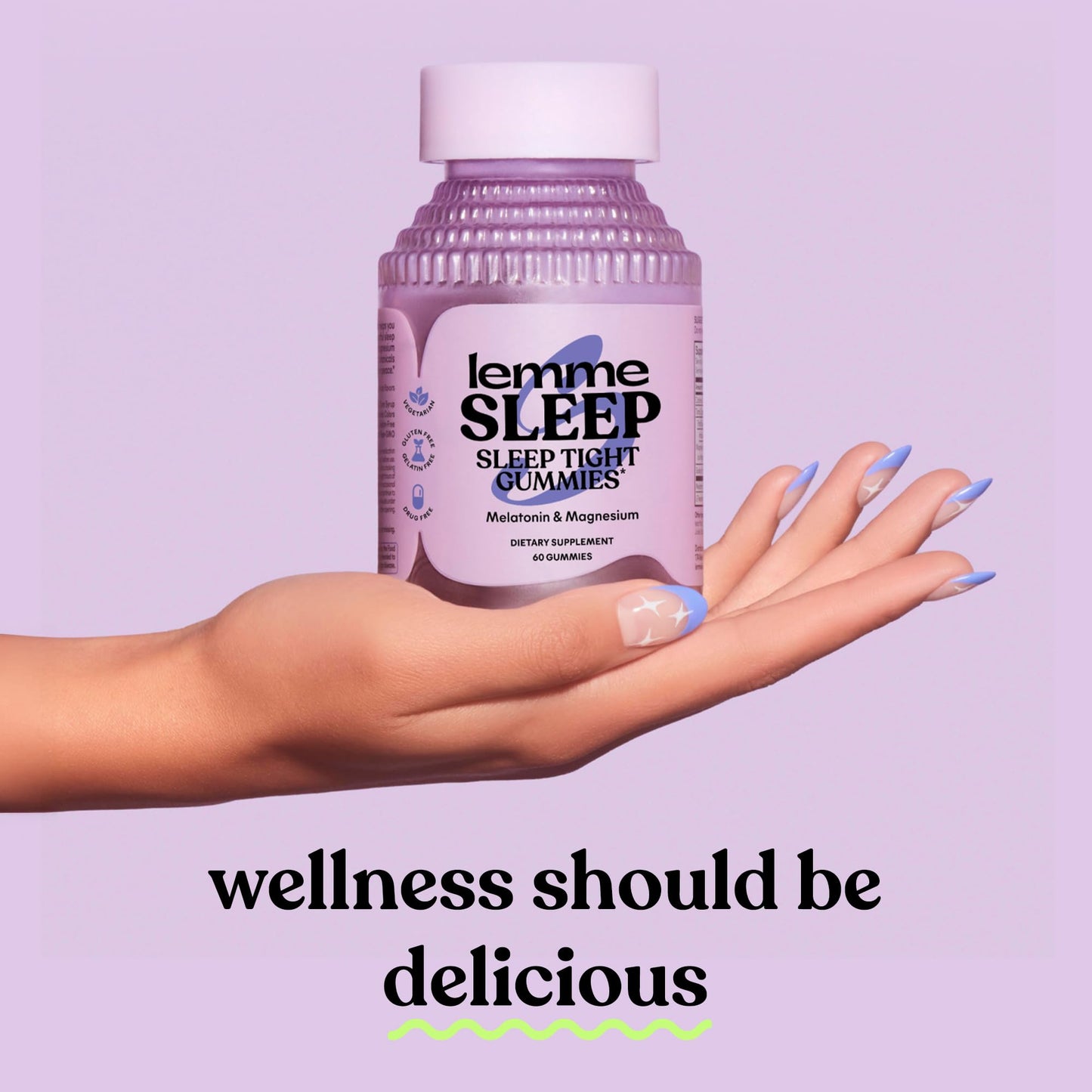 Lemme Sleep Gummies with 5mg Melatonin, Elderberry, Magnesium, L-Theanine, Chamomile and Lavender, Drug-Free Nighttime Sleep Aid, Lemme