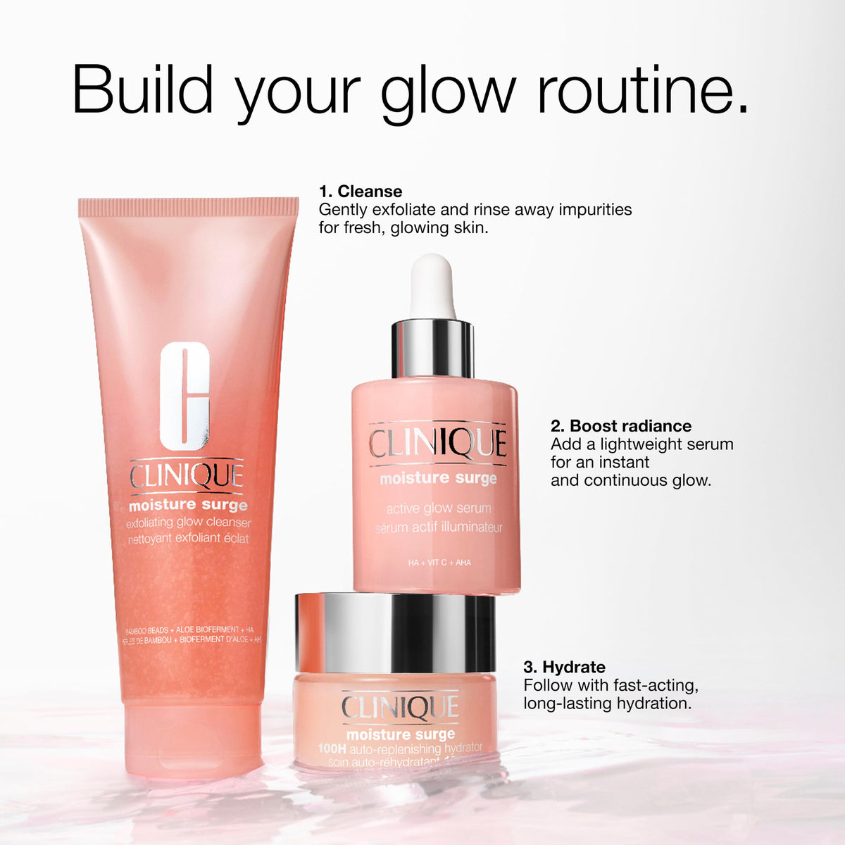 Clinique Moisture Surge 100H Auto-Replenishing Hydrator Oil Free Face Moisturizer | With Hyaluronic Acid, Aloe Bioferment and Vitamins C + E | Hydrating + Moisturizing, Mini Travel Size, 0.5 Fl Oz Clinique
