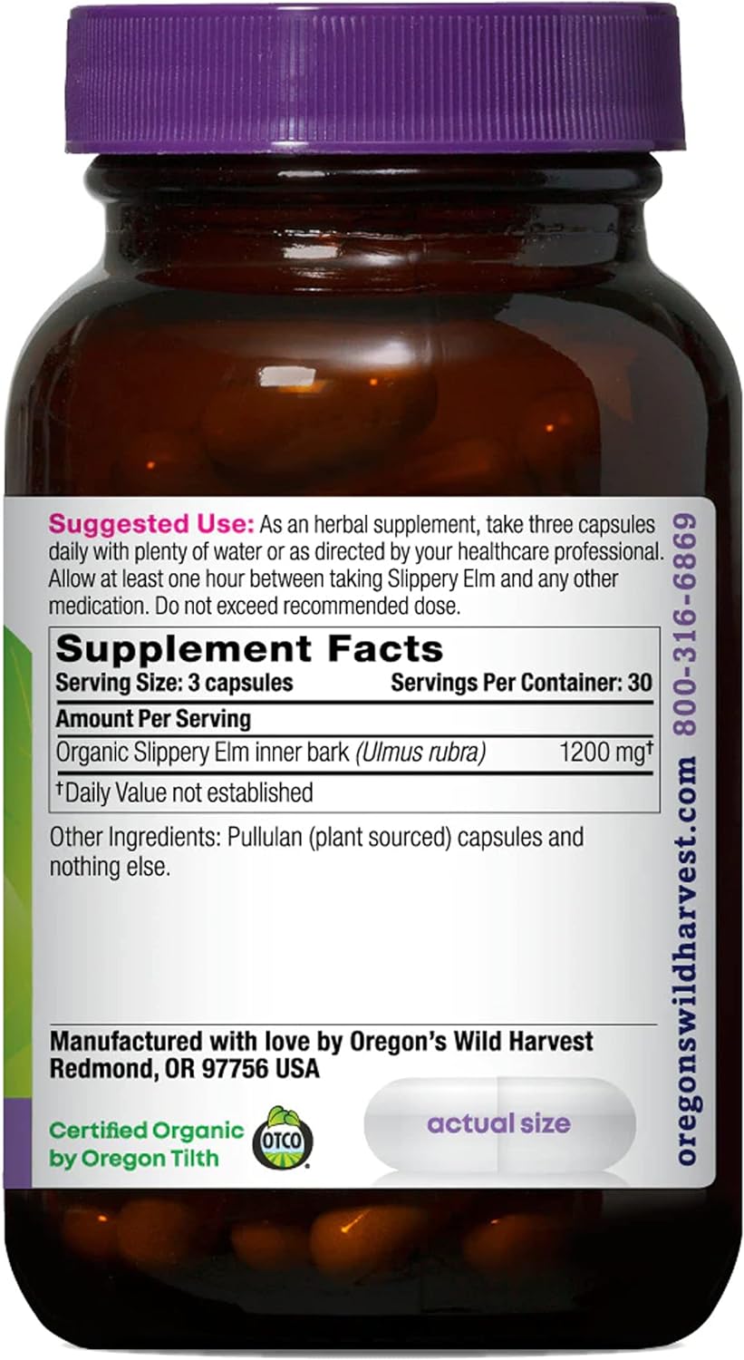 Oregon's Wild Harvest Slippery Elm Organic Capsules, 90 Count Gsupps Australia