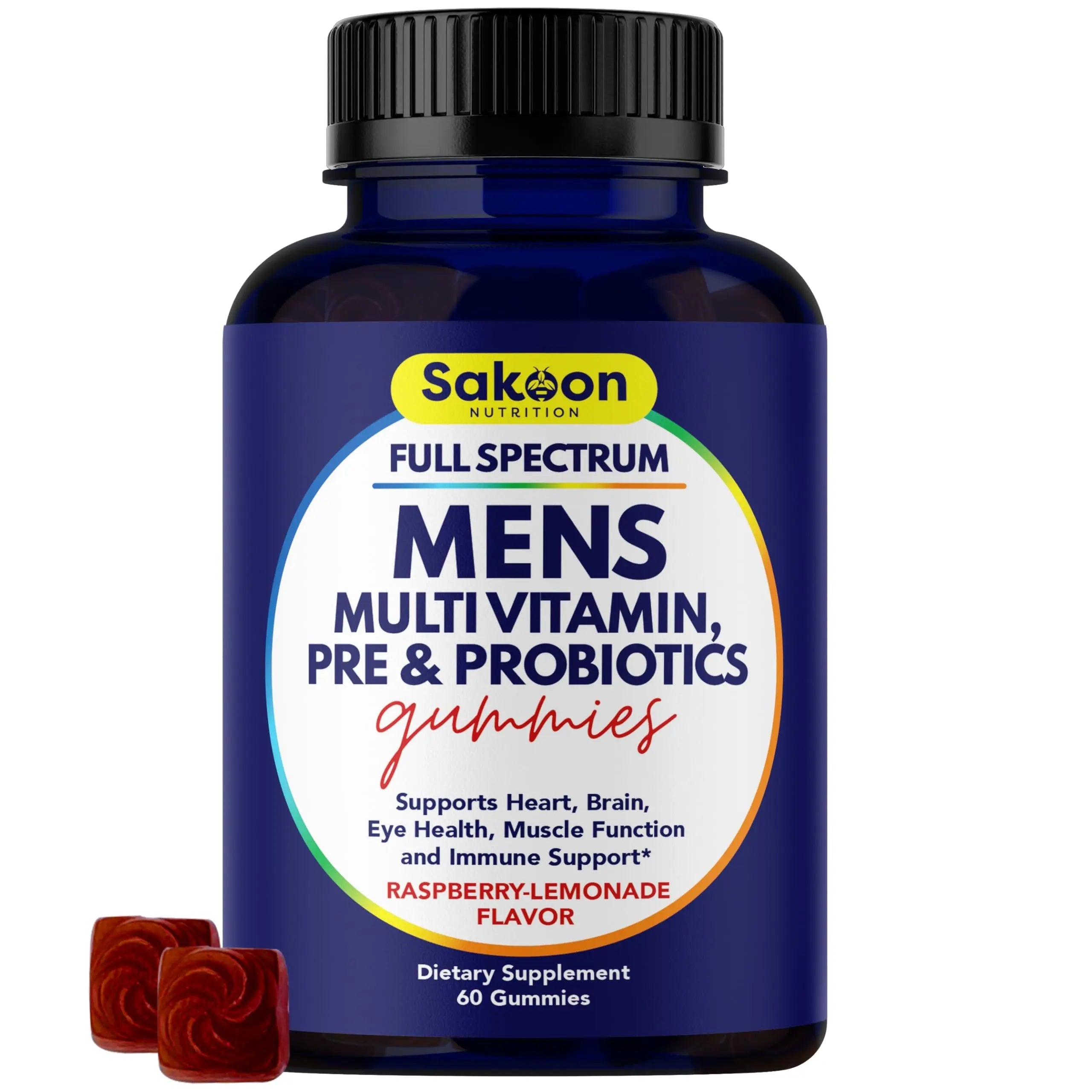 Sakoon nutrition Men's Multivitamin Gummies with Probiotics and Prebiotics, Adult Multivitamin A, C, D, E, B & More Sakoon nutrition buy australia supplements