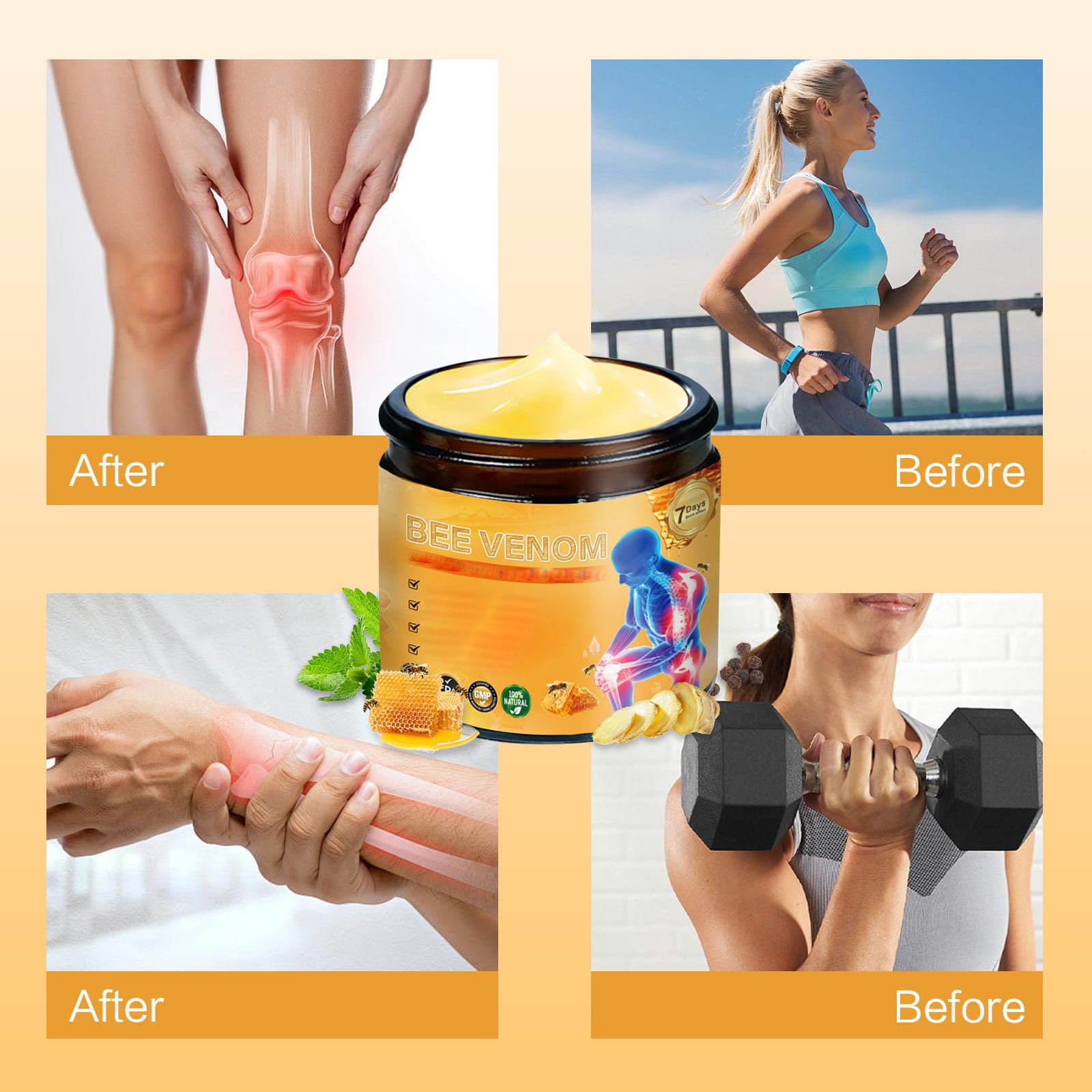 2 Pcs Bee Venom Joint Treatment Cream, Throughout Release Joint Activities Muscle and Massage Relief Gel. Yaper buy australia supplements