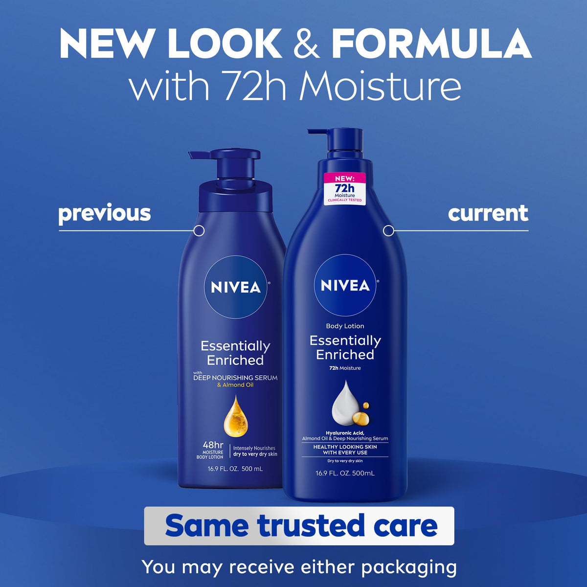 NIVEA Essentially Enriched Body Lotion, Very Dry Skin, Almond Oil, 16.9 Oz NIVEA