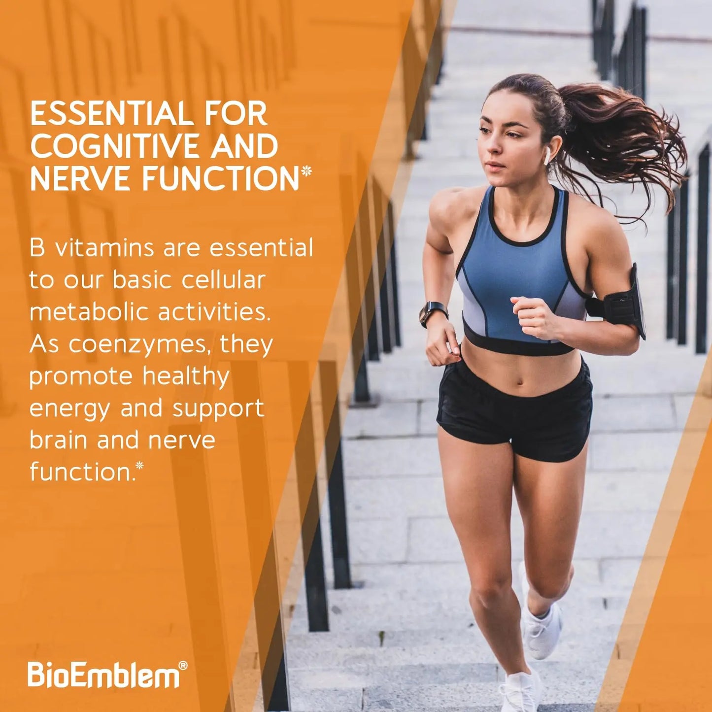 BioEmblem Vitamin B-Complex - All 8 Active Forms with Methyl Folate, Methyl B12, B6, Biotin Plus Choline Inositol, Supports Energy, Metabolism, Brain, Heart Health BioEmblem