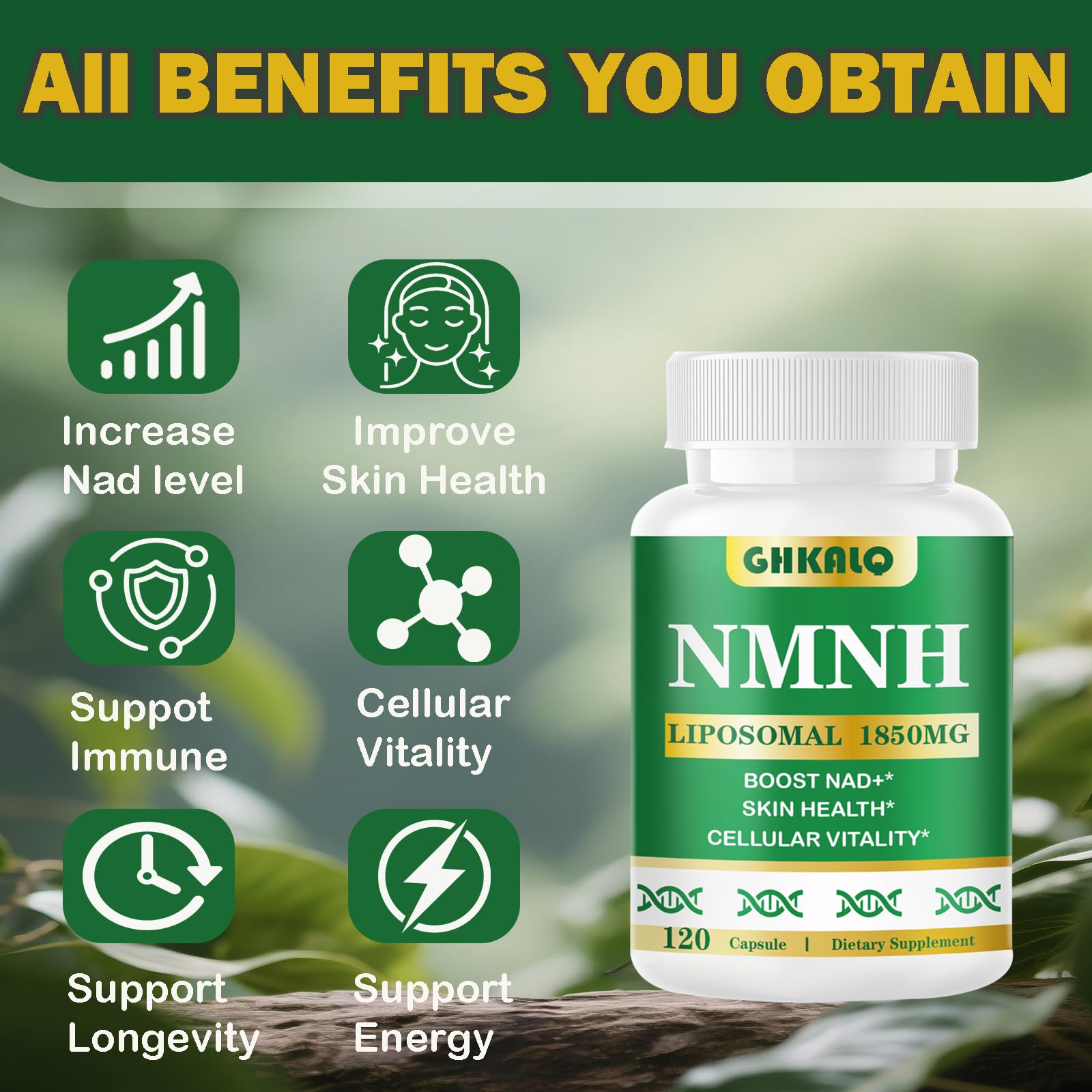 GHKALQ NMNH Supplement 1000mg,Liposomal Pure Nicotinamide Mononucleotide,Boost NAD Level with Resveratrol & Nicotinamide Riboside NR,High Absorption,for Cellular,Energy,Non-GMO,Vegan,120 Capsules GHKALQ buy australia supplements