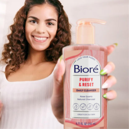 Bioré Rose Quartz + Charcoal Daily Purifying Cleanser Bioré