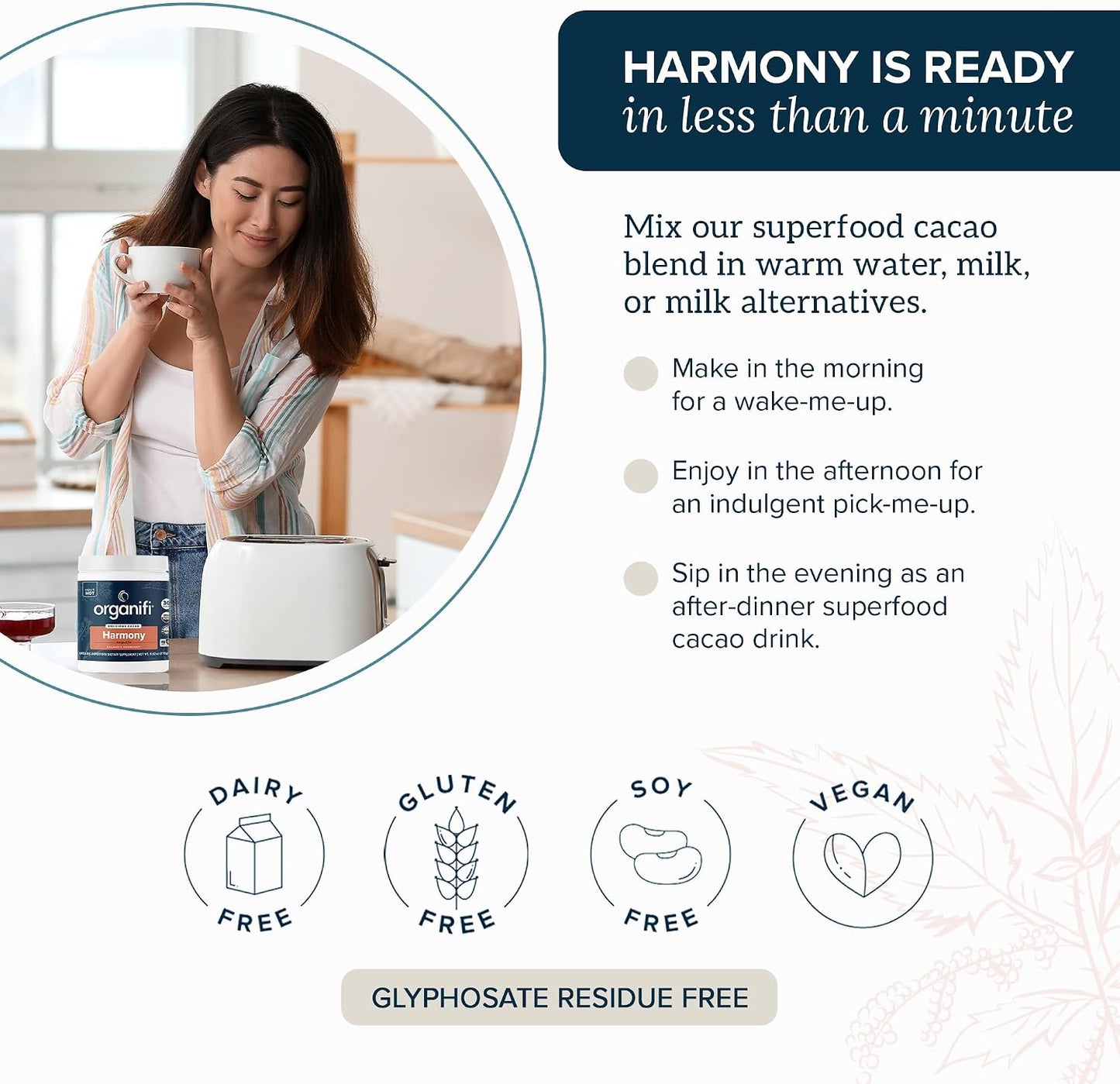 Organifi Harmony - Hormone Balance for Women with Cacao Superfood Powder, 30 Servings Gsupps Australia