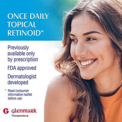 Glenmark Therapeutics Adapalene Gel 0.1% Acne Treatment, Paraben Free Topical Retinoid Cream for Face Glenmark Therapeutics