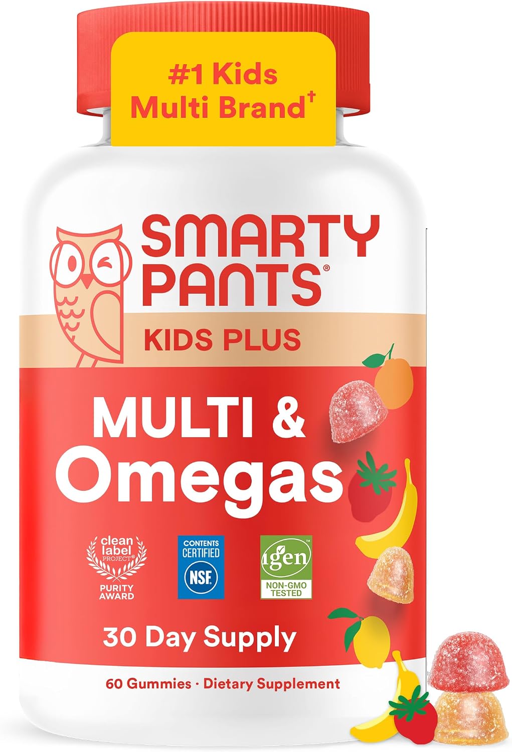 SmartyPants Kids Multivitamin Gummies with Omega 3 DHA/EPA, Vitamins D3, C, B12, B6, A, K, and Zinc, Gluten Free, Clean Label, Three Fruit Flavors, 60 Gummies (30 Day Supply) Gsupps Australia
