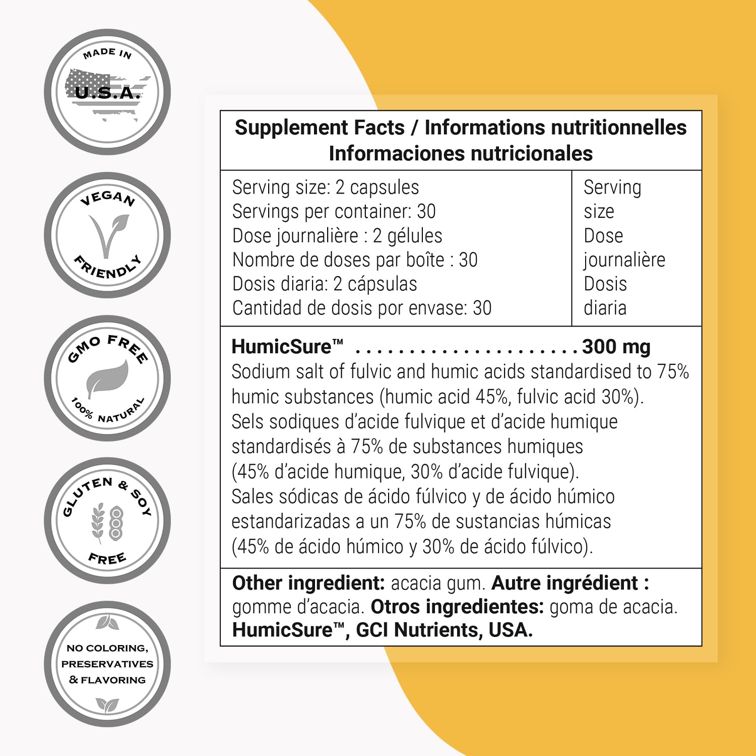 Supersmart - Humic and Fulvic Acid Supplement 300mg per Day (Patented & High Strength) - Fulvic Humic Mineral Blend | Non-GMO & Gluten Free - 60 Vegetarian Capsules Supersmart buy australia supplements