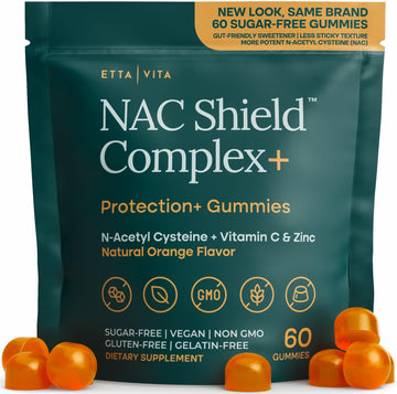 Sugar-Free NAC Gummies (Immune Support Complex) N-Acetyl Cysteine, Vitamin C & Zinc - Supports Respiratory Health, Liver Detox & Cleanse, Kidney Function, NAC Supplement for Kids and Adults - Vegan Etta Vita buy australia supplements