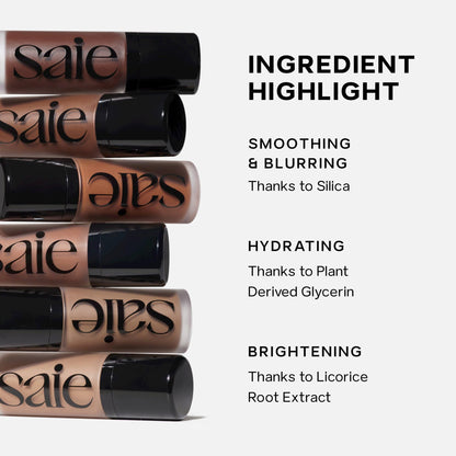 Saie Dew Bronze Hydrating Liquid Bronzer Stick, Sand (0.4 oz) Saie