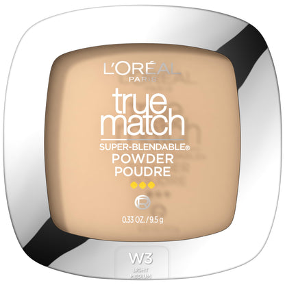 L'Oreal Paris True Match Super Blendable Oil Free Powder Foundation, W3 Light Medium, 0.33 oz, Packaging May Vary L'Oreal Paris