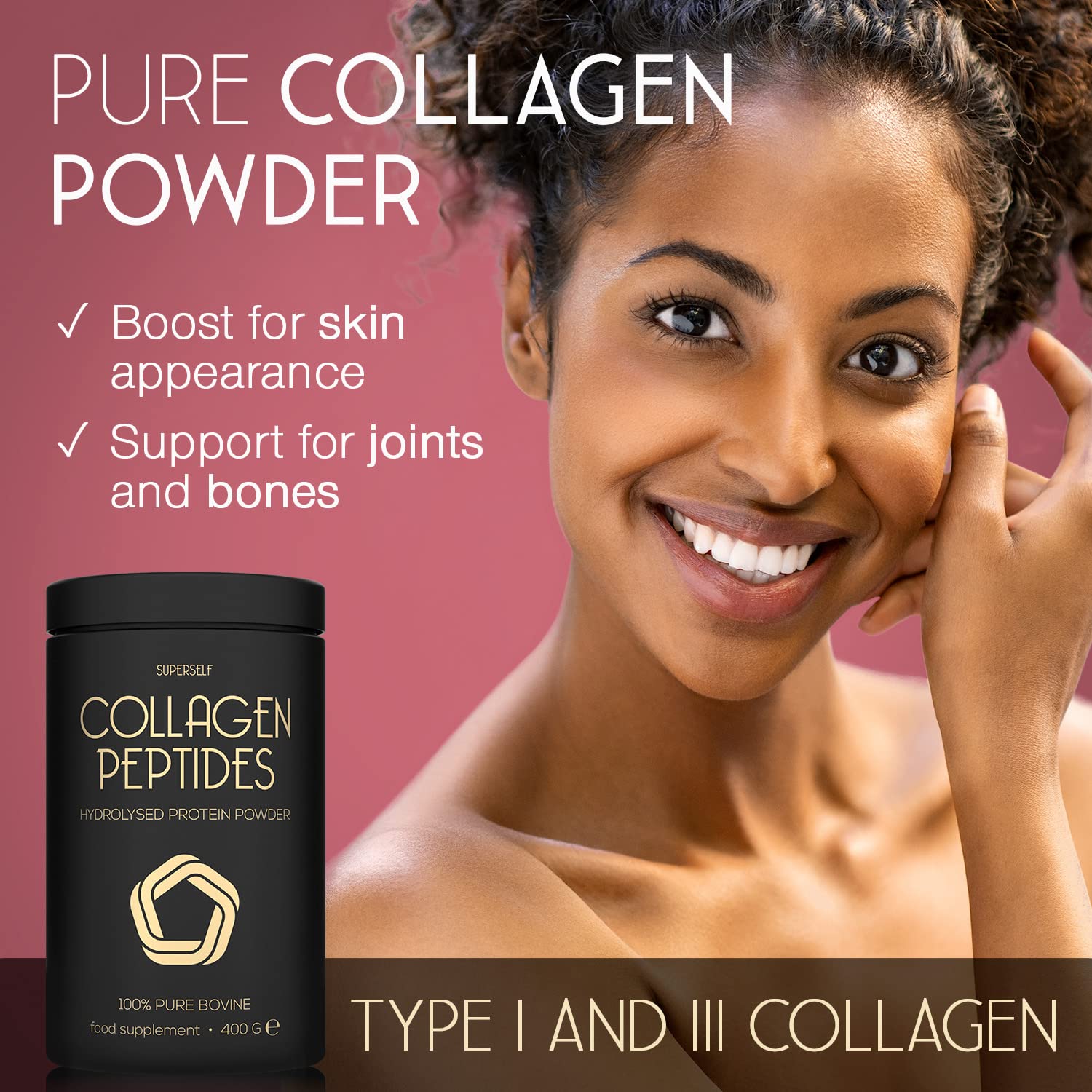 Premium Collagen Powder - Collagen Supplements for Women & Men - Pure Bovine Collagen Peptides 400g SuperSelf buy australia supplements
