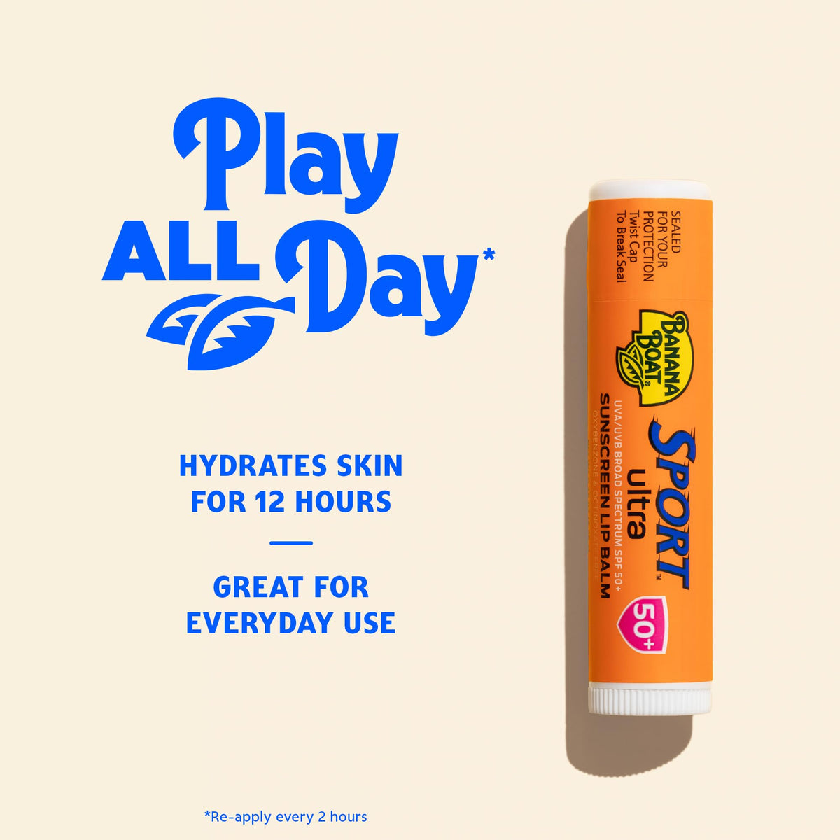 Sport Ultra Twin Pack SPF Lip Balm Pack, Banana Boat Lip Balm SPF 50, Oxybenzone Free Sunscreen, Lip Sunblock, Travel Size Sunscreen for Lips, 2 Pack Banana Boat