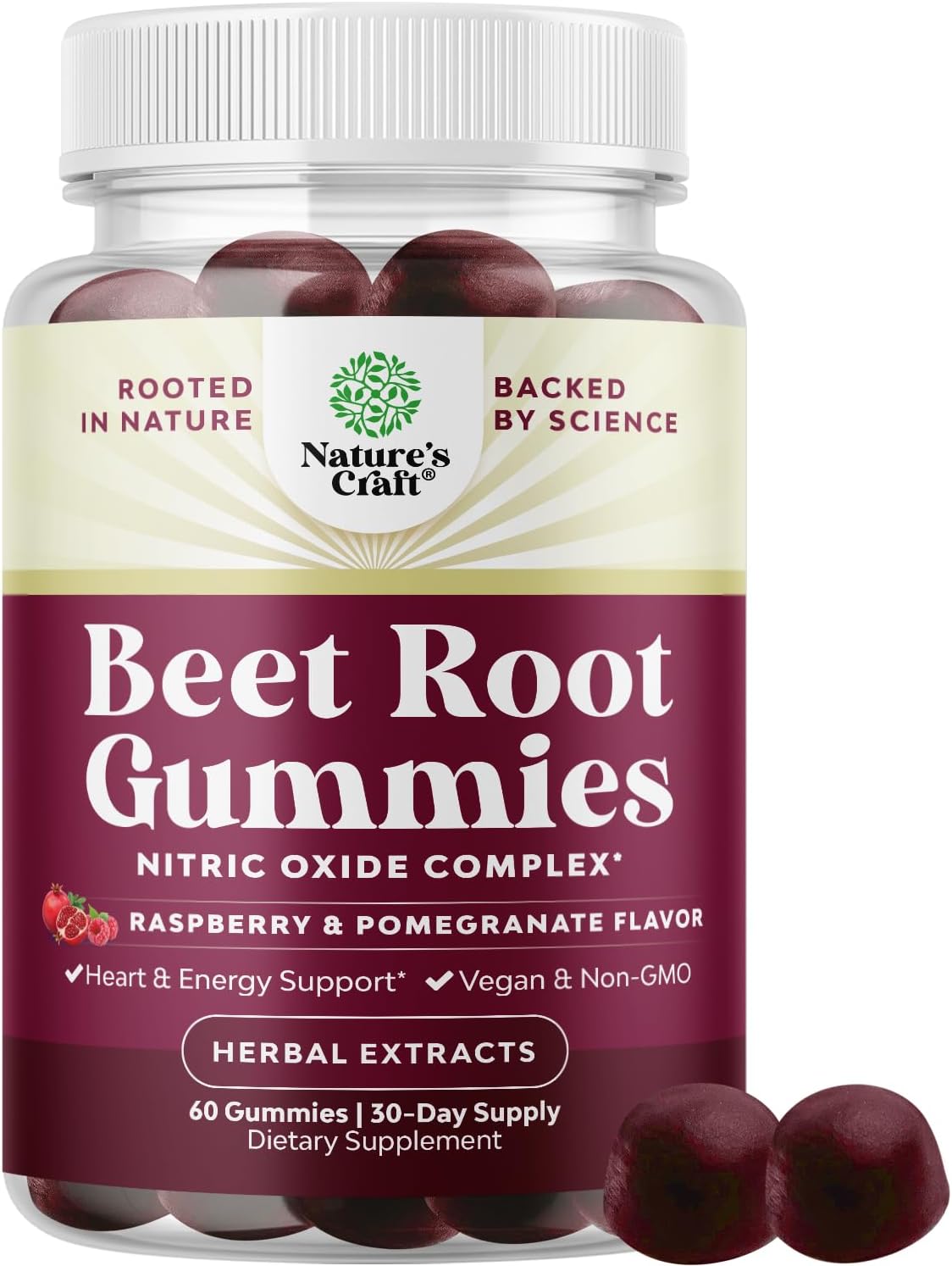 Flow Boosting Beet Root Gummies - Invigorating Beet Gummies for Adults Nitric Oxide Energy & Heart Health Support with Grapeseed Pomegranate & Vitamin B12 - Vegan Non-GMO & Gluten Free - 60 Count Gsupps Australia