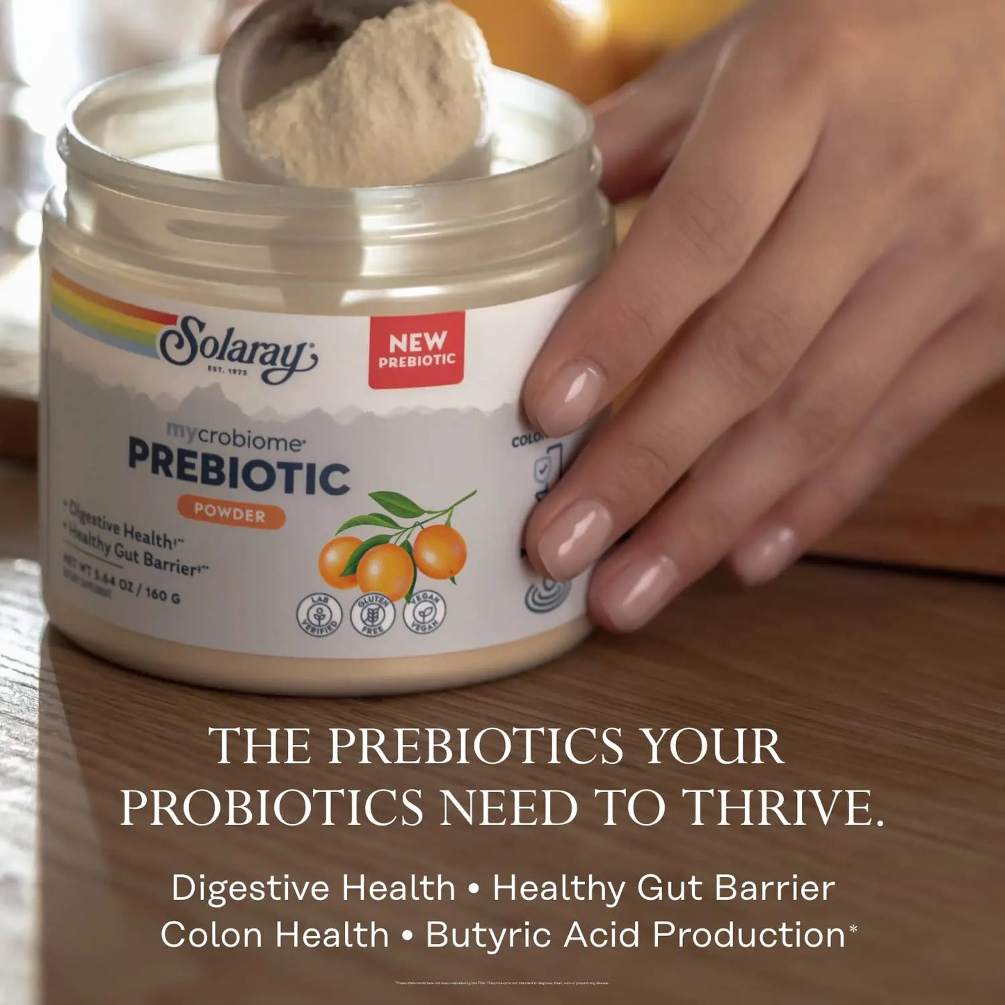 SOLARAY Mycrobiome Prebiotic Powder, Prebiotics for Women and Men, Digestive Nutritional Supplements for Colon and Gut Health, Easy-to-Mix, Non-Bloating Formula, SOLARAY