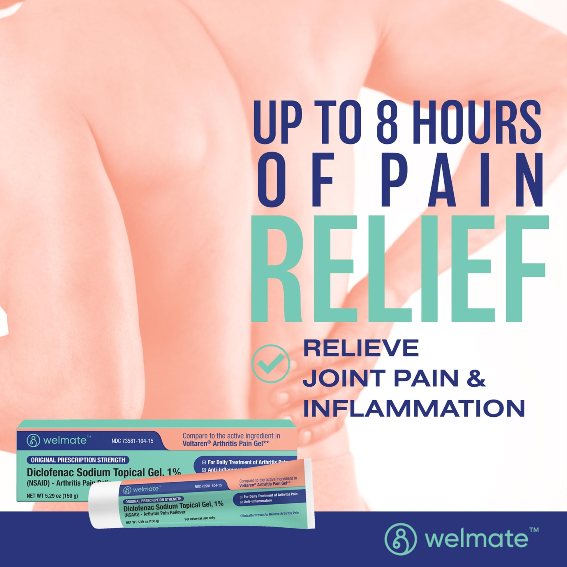 WELMATE - Arthritis Pain Reliever - Diclofenac Sodium Topical Gel 1% - Arthritis Relief - Pain Relief Cream/Gel - Mobility Aids - 5.29 oz - 3 Pack WELMATE buy australia supplements