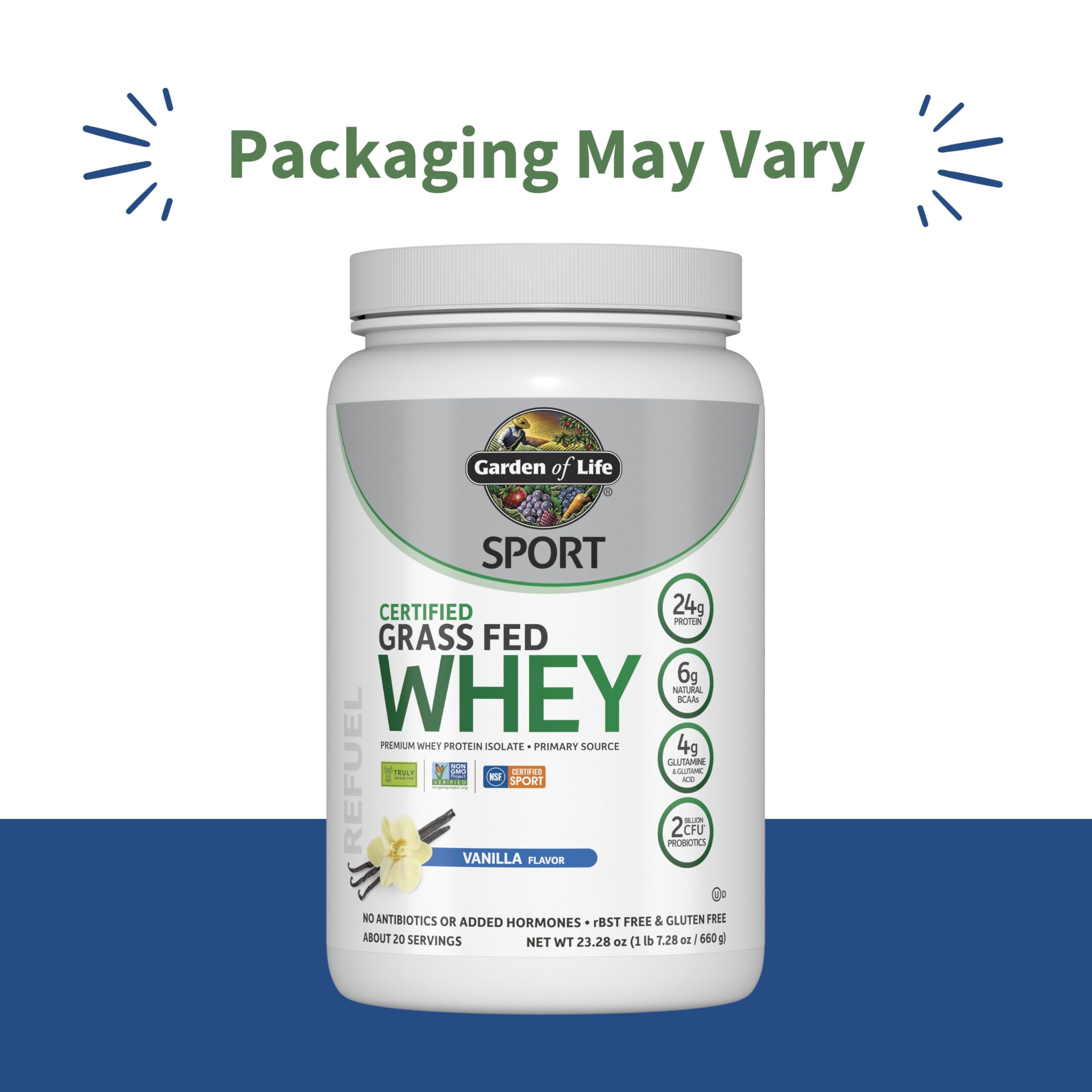 Garden of Life Sport Grass Fed Whey Protein Powder – 24g Whey Protein Isolate for Women & Men with Probiotics & Glutamine, Non-GMO, Gluten-Free, Cold-Processed, Vanilla Flavor, 20 Servings Garden of Life buy australia supplements