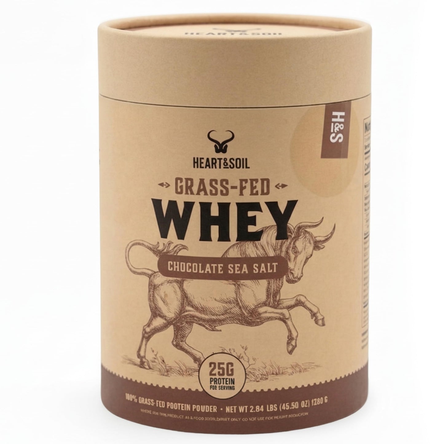 100% Grass Fed Whey Chocolate Protein Powder – Only Four Ingrediants, Absolutely Nothing Artificial – 25g of Grass Fed Whey Protein Per Serving – Clean Post Workout Recovery Powder – 2.84 lbs