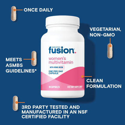 Bariatric Fusion One Per Day Bariatric Multivitamin with Iron for Women | with Hair and Nails Vitamin Blend | Gastric Bypass Bariatric Fusion