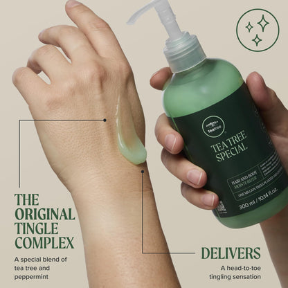 Tea Tree Hair and Body Moisturizer Leave-In Conditioner, Body Lotion, After-Shave Cream, For All Hair + Skin Types, 10.14 fl. oz. Tea Tree