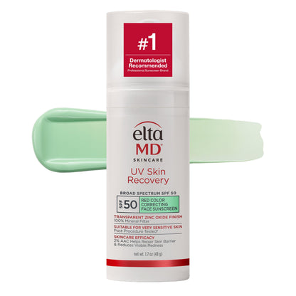 EltaMD UV Skin Recovery Green Tinted 100% Mineral Sunscreen, SPF 50, 1.7 oz EltaMD
