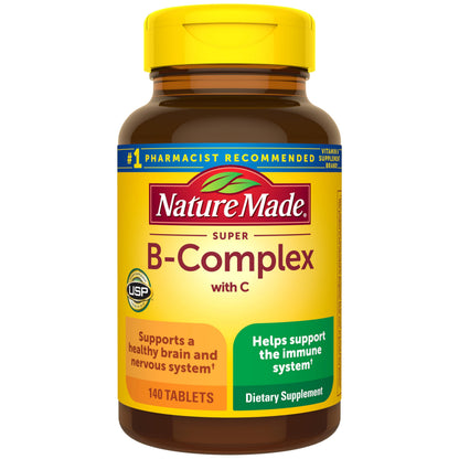 Nature Made Super B Complex with Vitamin C & Folic Acid, B Complex Vitamins for Women and Men, Dietary Supplement Nature Made