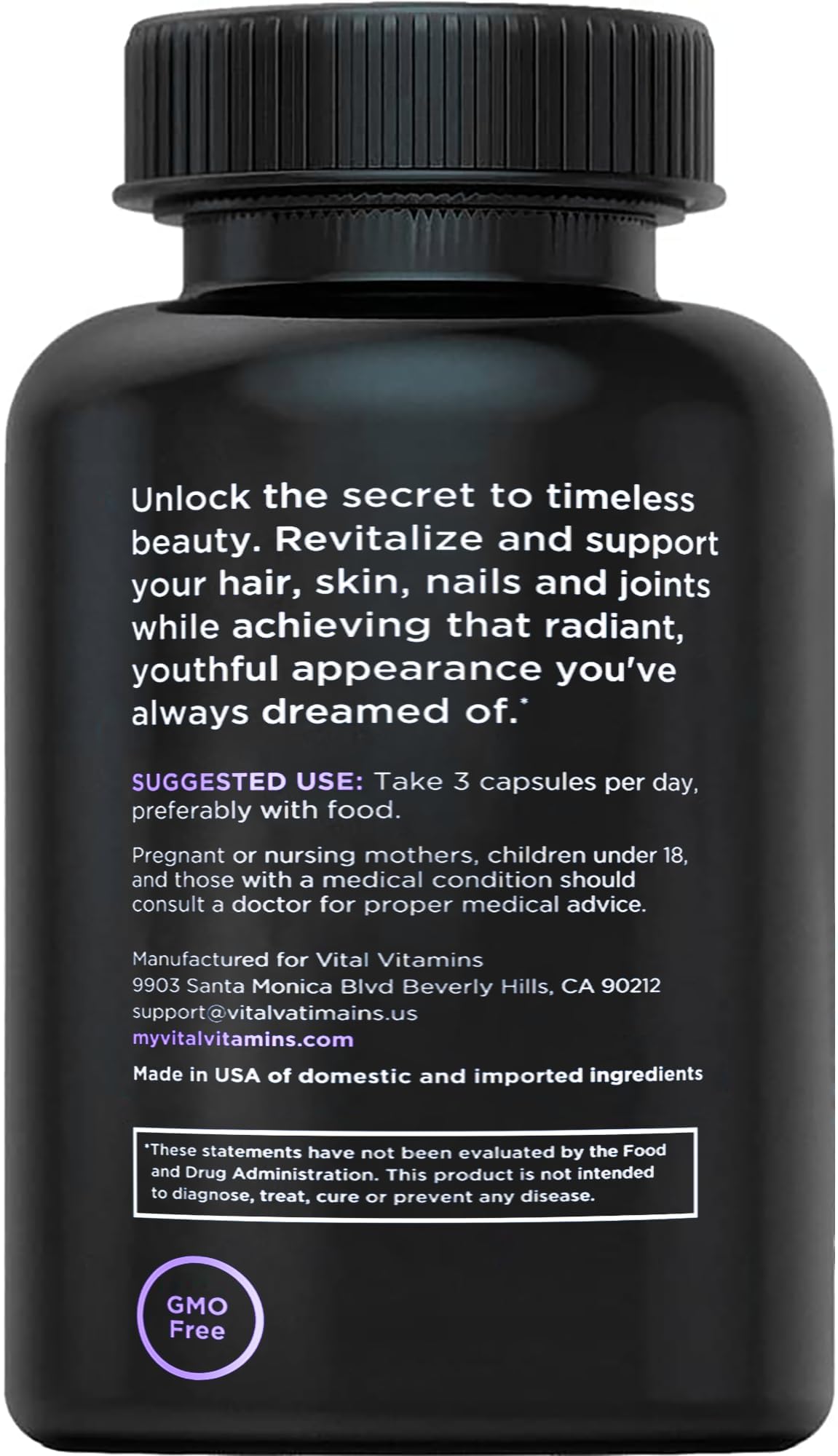 Vital Vitamins Multi Collagen Complex Plus - with Biotin, Hyaluronic Acid, Vitamin C - Type I, II, III, V, X - for Women & Men - Hair, Skin, Nails Beauty Complex - 150 Capsules Vital Vitamins buy australia supplements