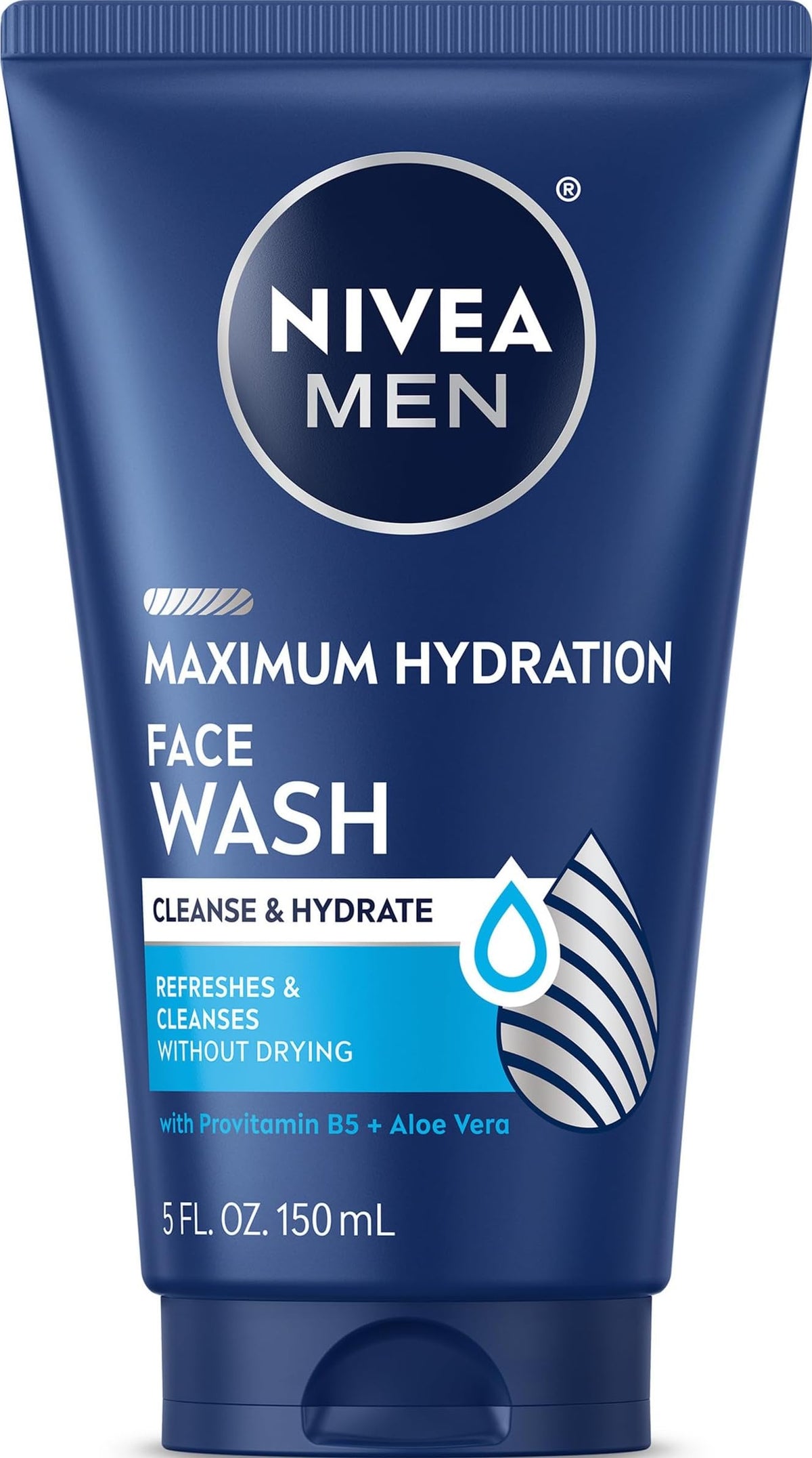 NIVEA MEN Maximum Hydration Face Wash, Provitamin B5 and Aloe Vera, 5 FL OZ NIVEA MEN
