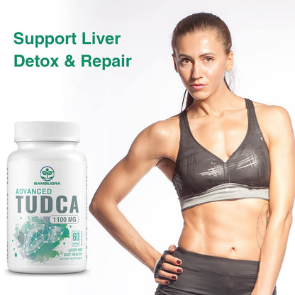 Sambugra TUDCA Liver Supplements 1100mg, 3rd Party Tested Ultra Strength Bile Salt TUDCA Supplement, Liver Support for Detox Sambugra