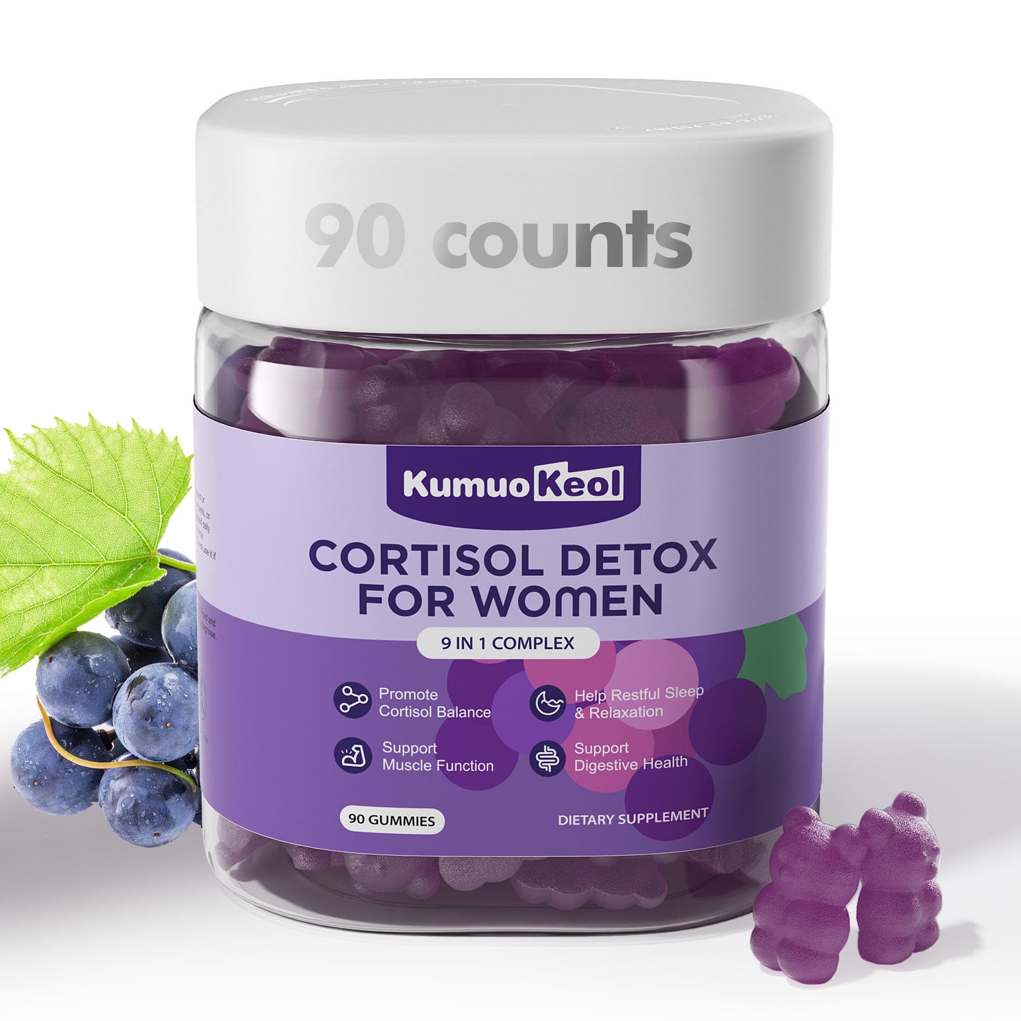 Cortisol Supplements for Women, Lower Cortisol for Women, Cortisol Gummies with Ashwagandha, Magnesium, L-Theanine, Phosphatidylserine, Vitamin, Relaxation, Focus, Sugar-Free, Vegan, 90 Count KumuoKeol buy australia supplements