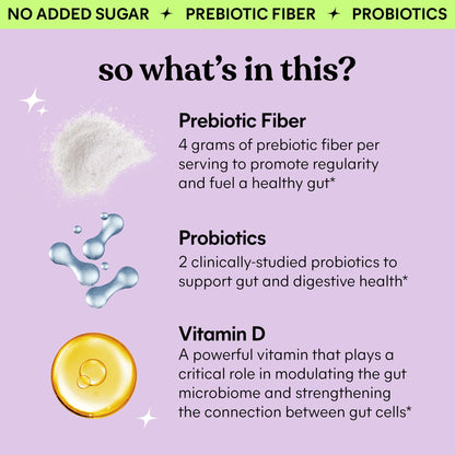 Lemme Fiber & Probiotic Gummies for Adults, Promotes Regularity & Digestive Health, No Sugar Added Strawberry Flavor, 4g Prebiotic Fiber & Clinically Studied Probiotic Strains, (60 Count)