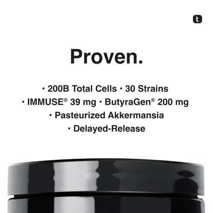 Toniiq Prebiotics and Probiotics – 200B CFU Synbiotic with Postbiotics IMMUSE® & ButyraGen® – 30 Strains for Gut & Digestive Health – Shelf-Stable Toniiq