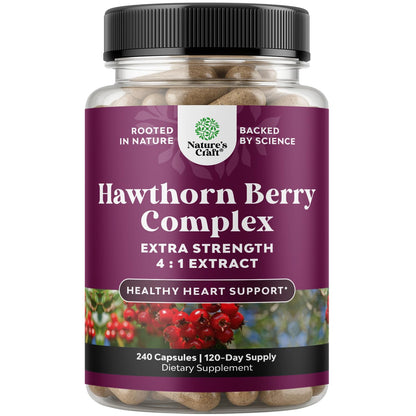 High Strength Hawthorn Berry Capsules - Pure Antioxidant Hawthorn Berry Supplement with Leaf & Flower Extract 4:1 for Healthy Heart & Digestion - Energy Support for Men & Women - 120 Count Pack Gsupps Australia