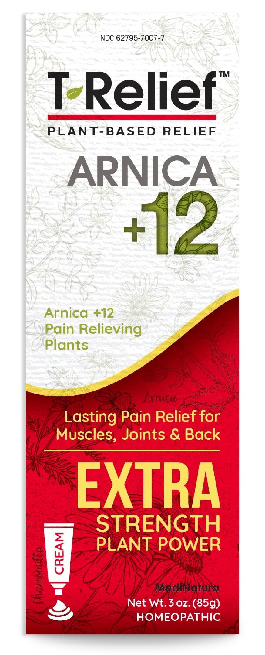 MediNatura T-Relief Extra Strength Cream Arnica +12 Natural Relieving Actives for Back Pain Joint Soreness Muscle Aches & Stiffness, Whole Body Fast Acting Relief for Women & Men - 3 oz MediNatura buy australia supplements