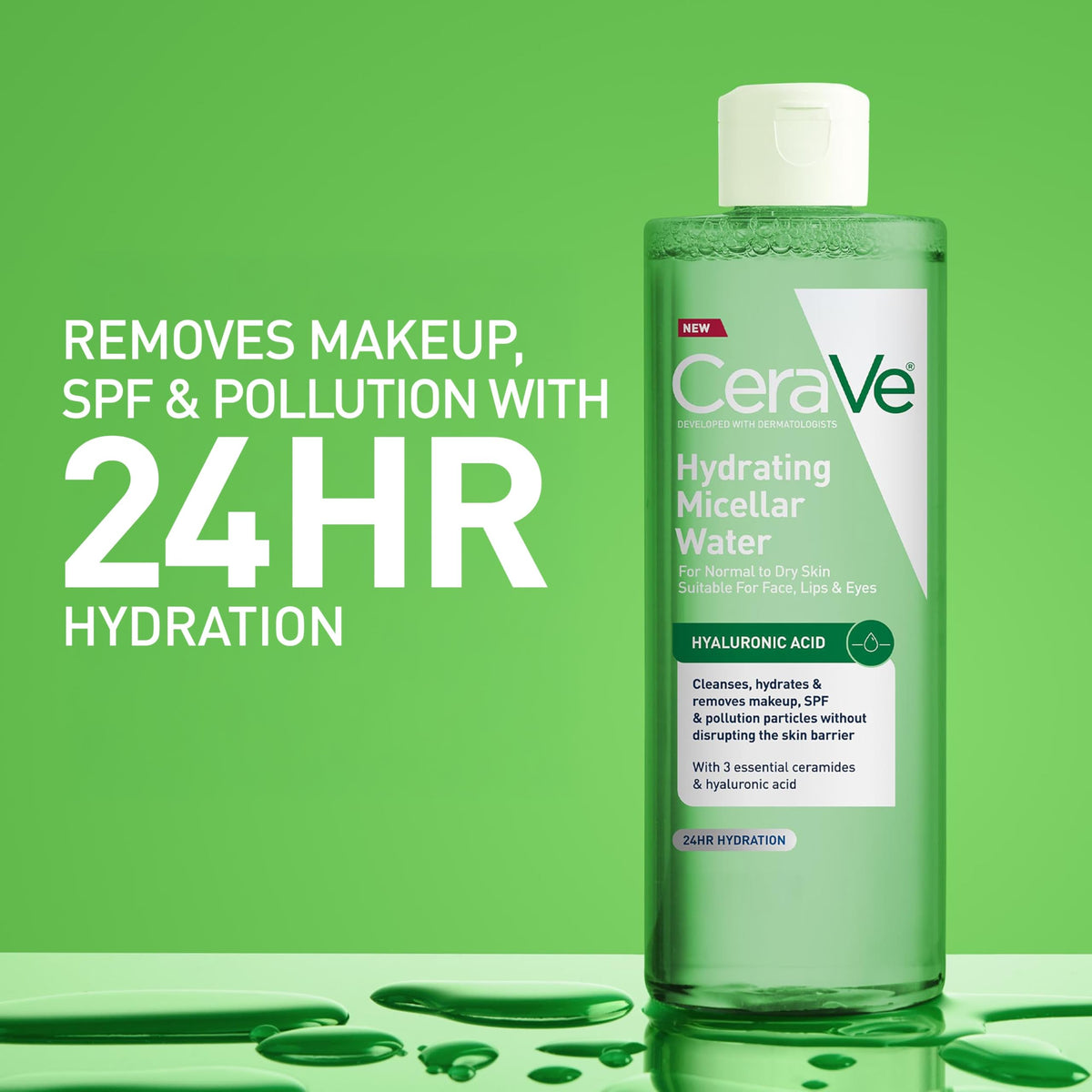 CeraVe Hydrating Micellar Water, Facial Cleanser & Makeup Remover, 13oz CeraVe