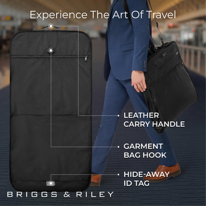 Briggs & Riley Deluxe Wardrobe Spinner - Checked Luggage for Travel, Suitcases with Wheels, Softside Rolling Bag for Men & Women, Built in Hook for Clothes - Baseline Collection, Black Gsupps Australia