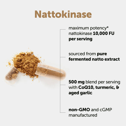 Micro Ingredients Nattokinase 10,000 FU Per Serving (Natural Natto Extract), 240 Vegetarian Capsules | with CoQ10, Turmeric, Aged Garlic & Pine Bark Extract Micro Ingredients