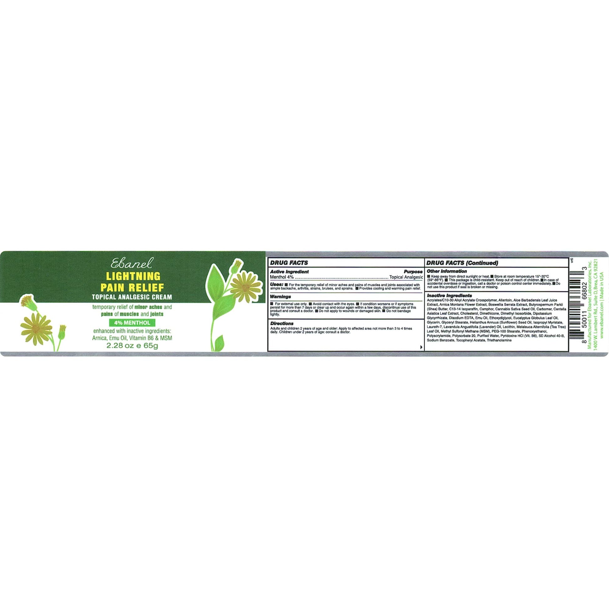 Ebanel Bundle of 2 Pack 40% Urea Cream 4.6 Oz, and Pain Relief Cream Arnica Menthol 2.28 Oz Ebanel buy australia supplements