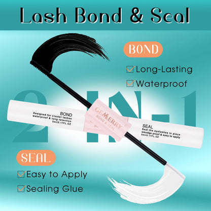 GEMERRY DIY Lash Clusters Kit 80D Bond Seal 280 PCS D Curl 10-18MIX GEMERRY