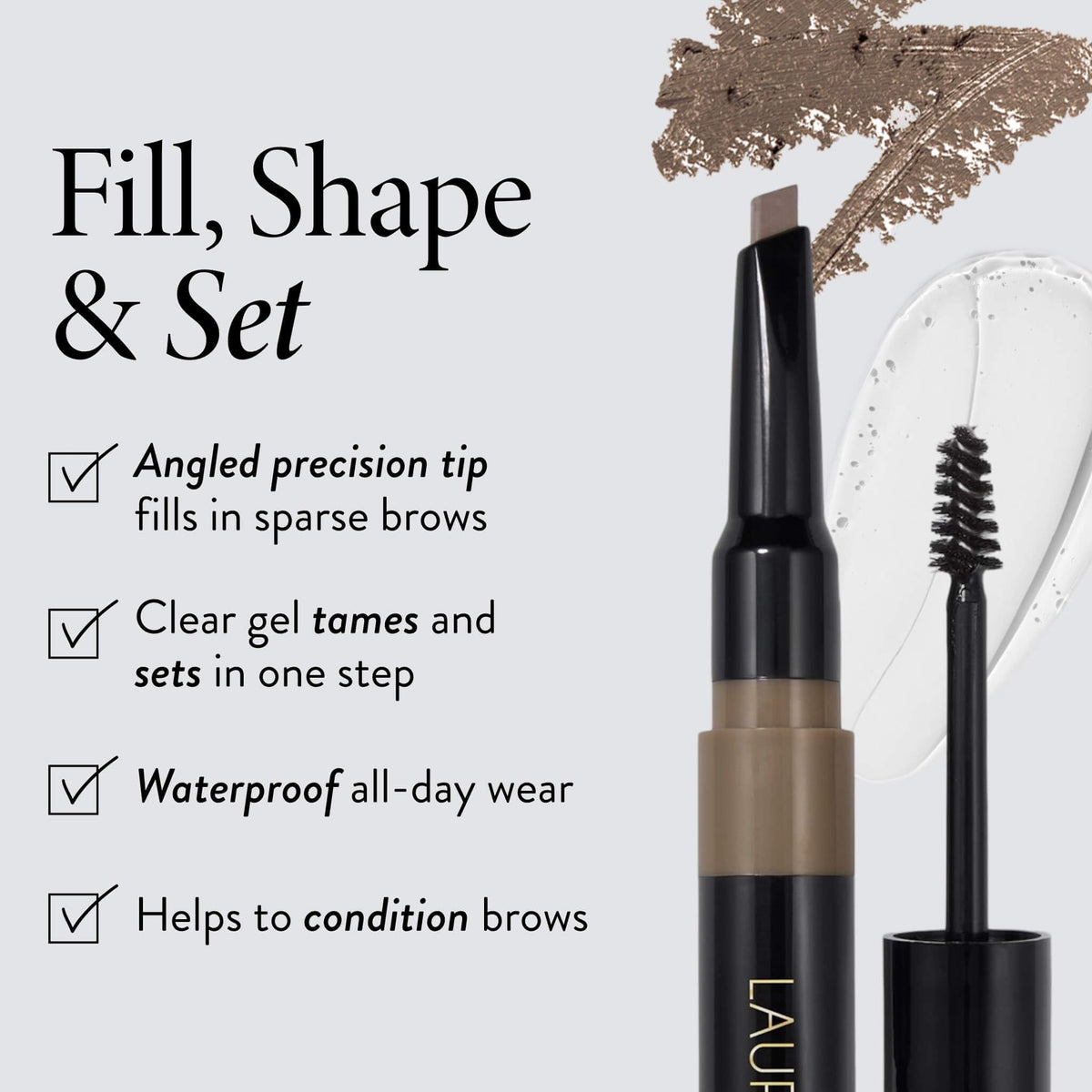 LAURA GELLER Sculpt-n-Stay 2-in-1 Eyebrow Pencil & Gel, Taupe LAURA GELLER NEW YORK