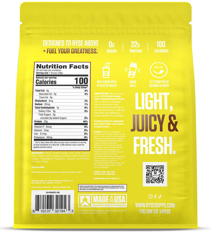 Ryse Clear Whey Isolate Protein Powder - Kool-Aid Tropical Punch - 22g Fast-Digesting Whey Protein - Light, Juicy & Refreshing - 100 Calories, Zero Sugar, Zero Artificial Colors - 20 Servings Bag