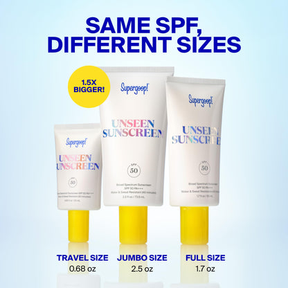 Supergoop! Unseen Sunscreen for Face, SPF 50 Clear & Invisible, 1.7oz Supergoop!