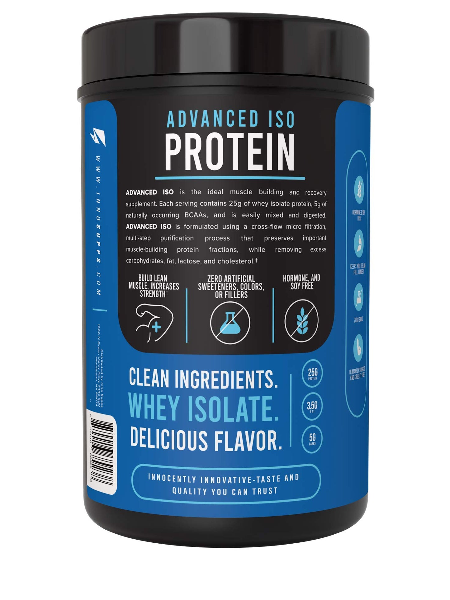 InnoSupps Advanced Iso Protein | 100% Whey Isolate Protein Powder | No Artificial Sweeteners| Low Fat, Low Carbs | 25g of Protein | Hormone Free, Gluten Free, Soy Free |(Caramel Coconut Cookie)
