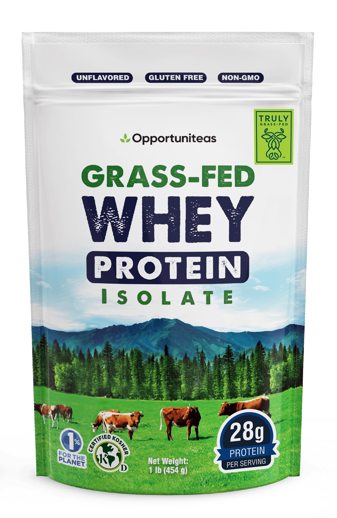 Opportuniteas Grass Fed Whey Isolate Protein Powder – Unflavored, Heavy-Metal Tested, 28g Protein, Sourced from Ireland, Hormone-Free, Non-GMO, Packaged in USA – 1lb Opportuniteas buy australia supplements