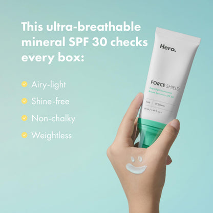 Hero Cosmetics Force Shield Superlight Sunscreen SPF 30, 1.69 Fl Oz HERO COSMETICS